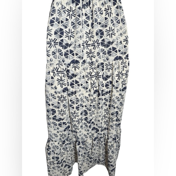 Sam Edelman Dress Size 6 Navy Blue &โ Cream Smocked Maxi Dress ๐๐ - Picture 8 of 11